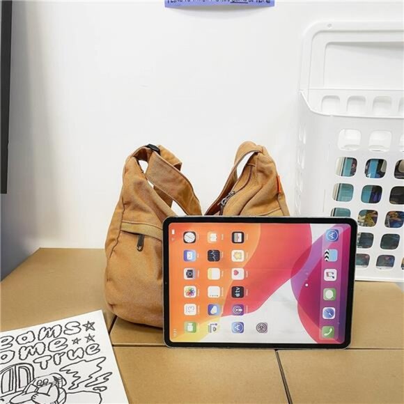 Canvas Messenger Bag Crossbody Tote Shoulder Handbag Large Casual Travel Bag - Picture 4 of 7